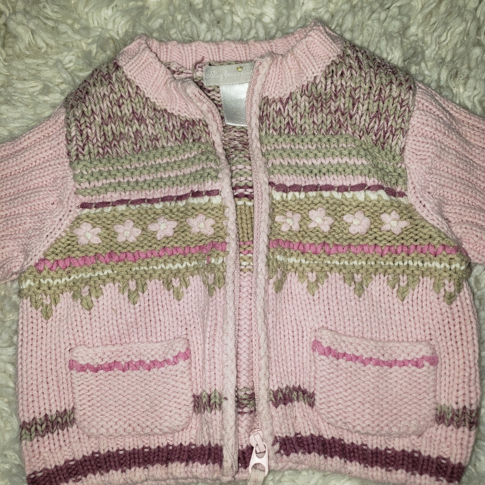 Pink Knit Cardigan Baby Girl